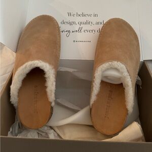New in box:  Jenni Kayne Shearing-Lined Moc clog.  Size 38. Natural Color.